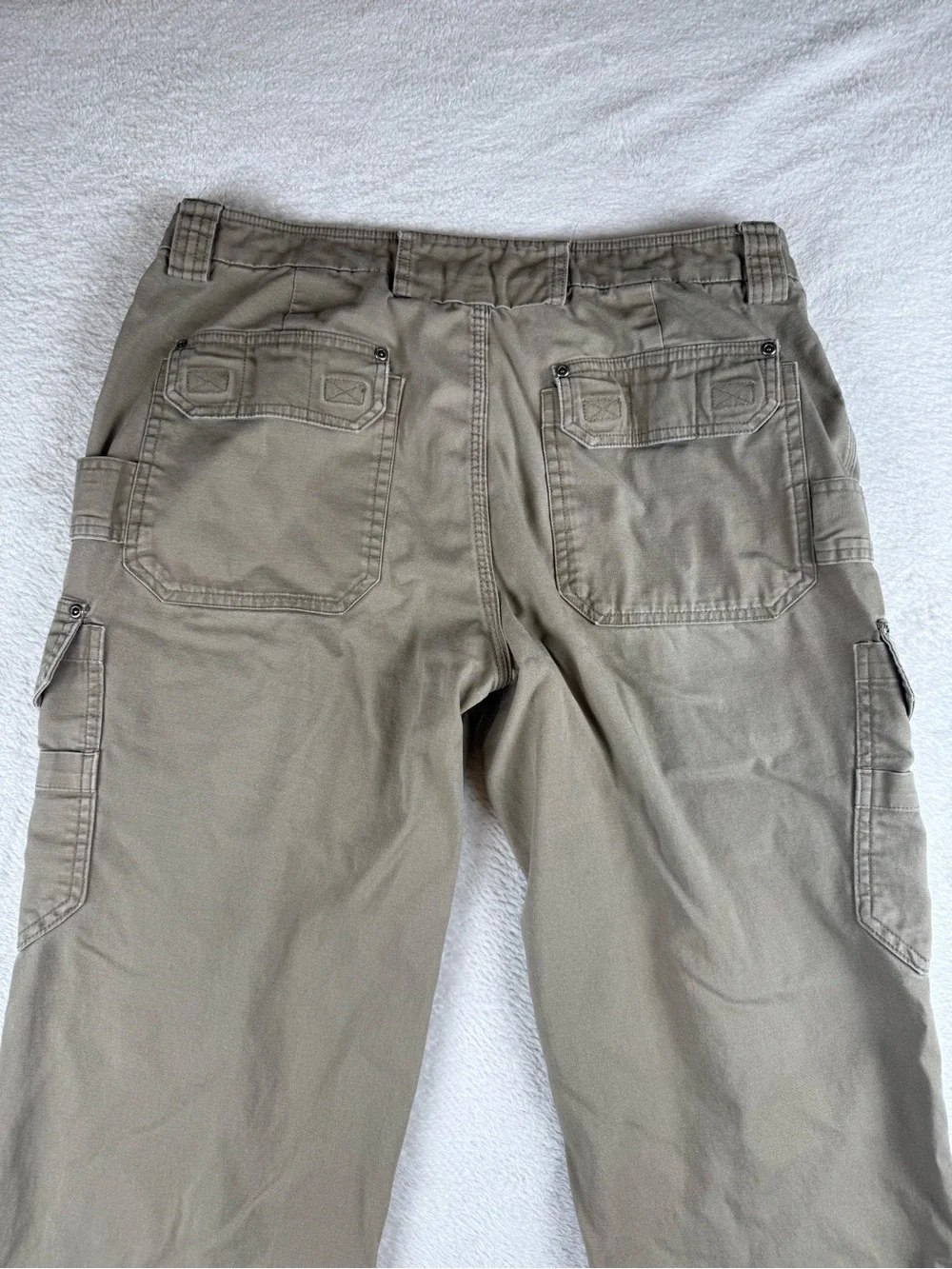 Duluth Trading Co Beige Flex Fire Hose Cargo Utility Pants Size 34x34 Trim Fit